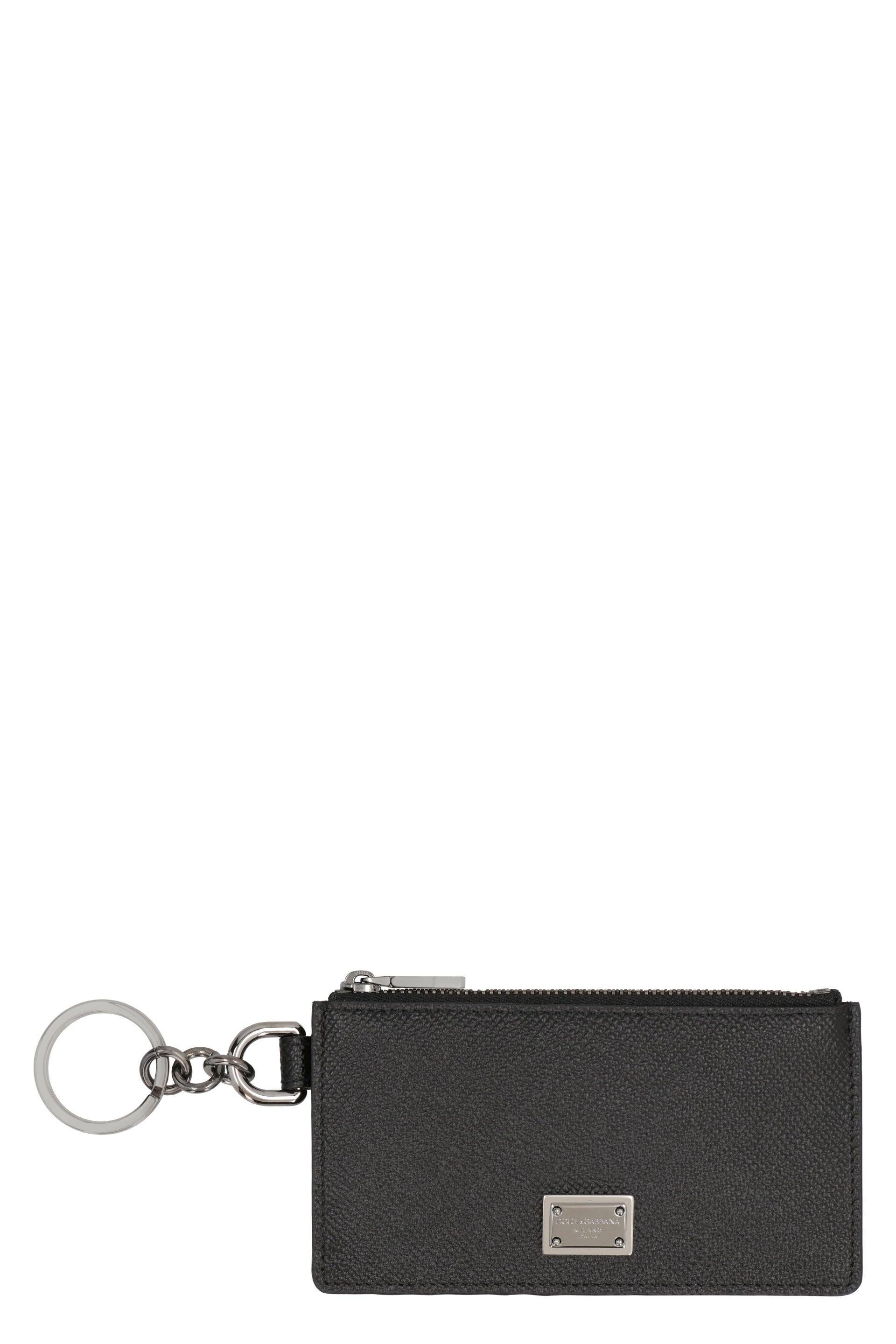 Men's Leather Card Holder In Black Product Image