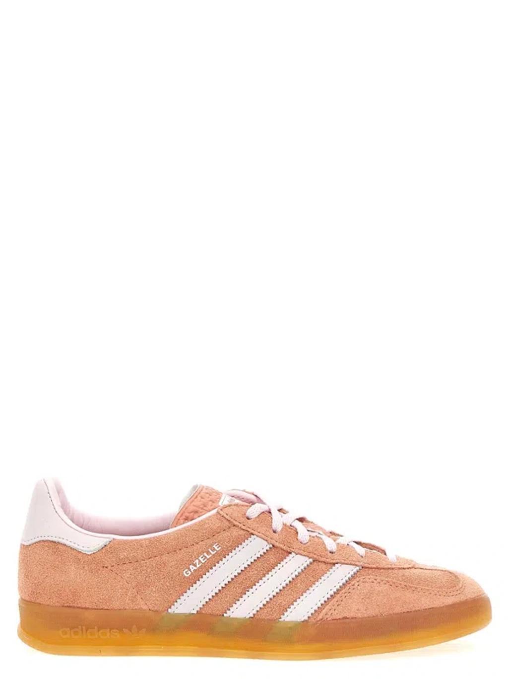 ADIDAS ORIGINALS Gazelle Indoor Gum Sole Sneakers In Orange And Pink Product Image