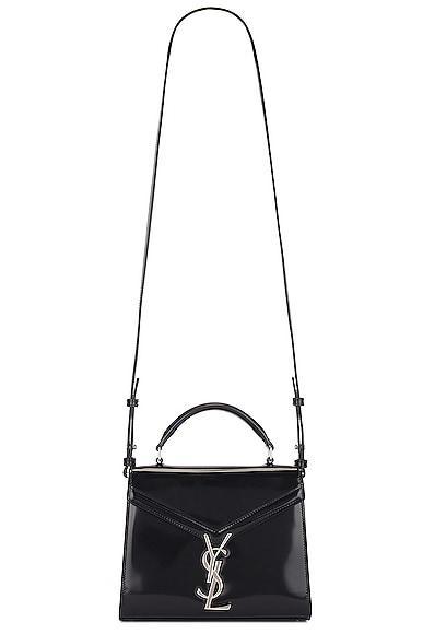 Saint Laurent Mini Cassandra Top Handle Bag in Black Product Image