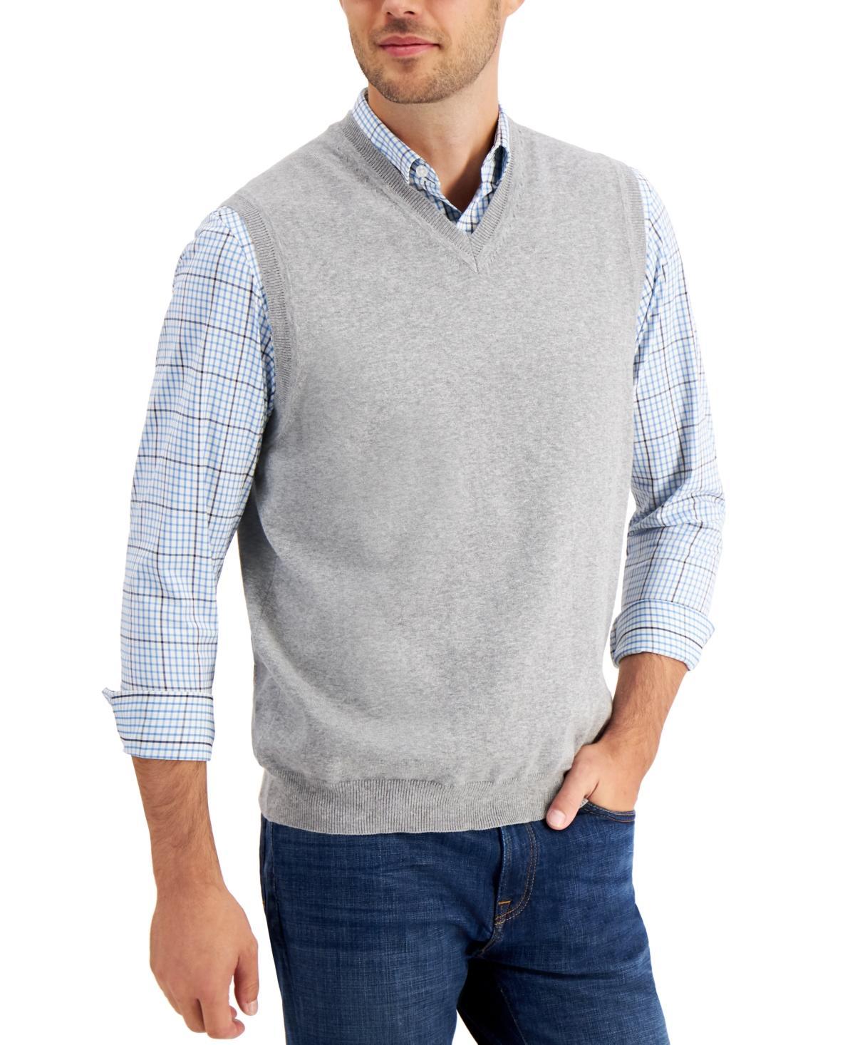 Club Room Mens Solid V-Neck Sweater Vest, Created for Macys Product Image