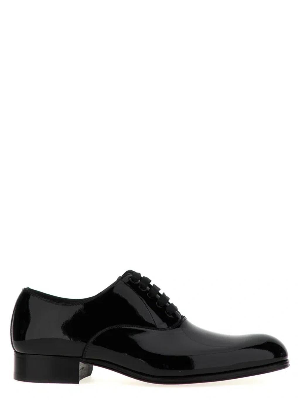 Patent Leather Lace Up Shoes In Black product image