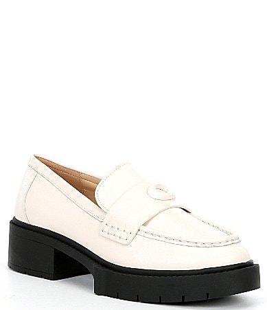 Womens Leah Leather Lug-Sole Loafers Product Image