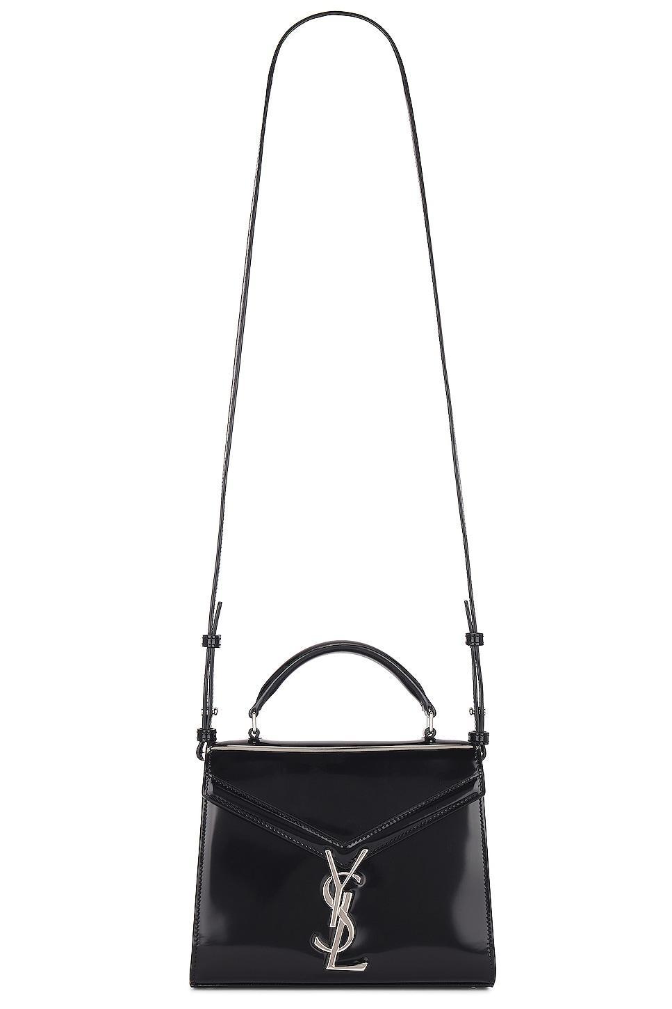 Saint Laurent Mini Cassandra Top Handle Bag in Black Product Image