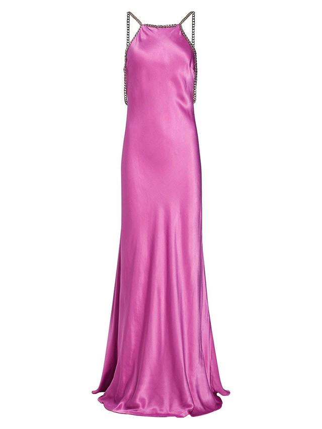 Womens Majesty Chain-Trim Satin Gown Product Image