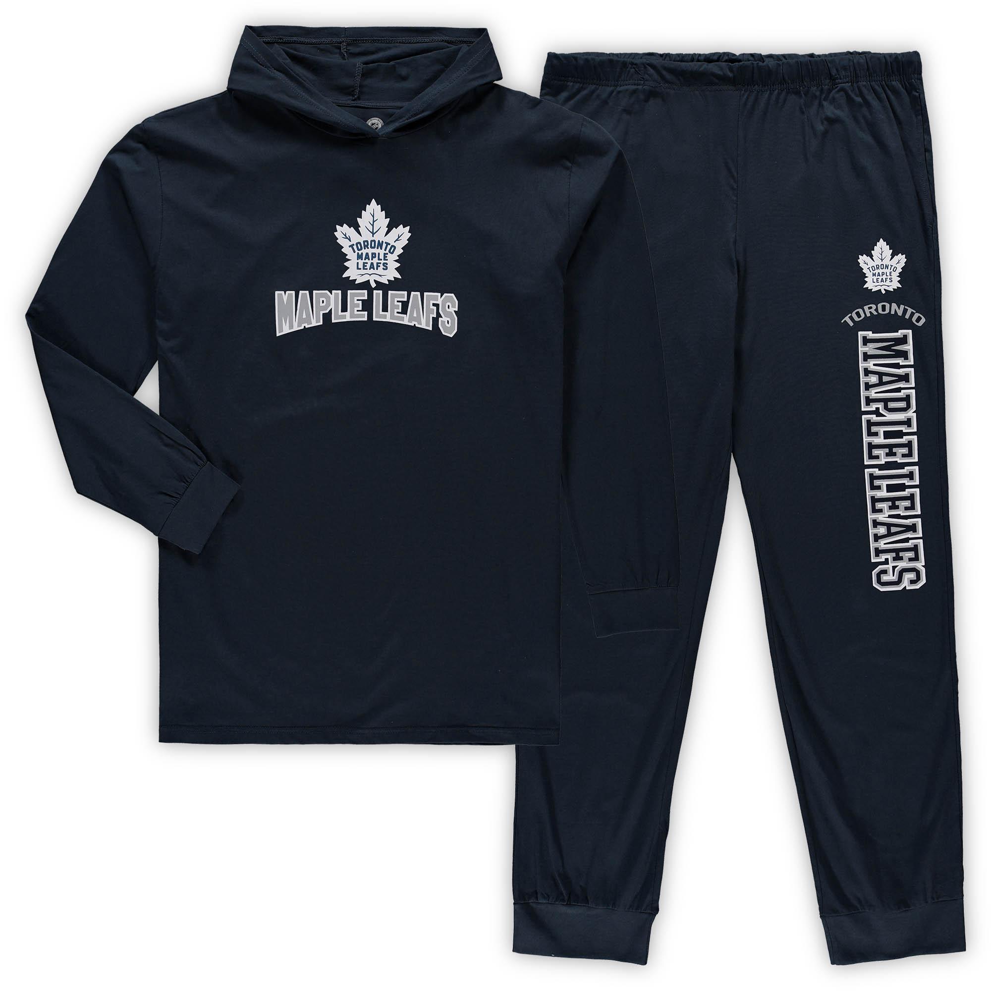 Mens Concepts Sport Navy Toronto Maple Leafs Big & Tall Pullover Hoodie & Joggers Sleep Set Mpl Blue Product Image