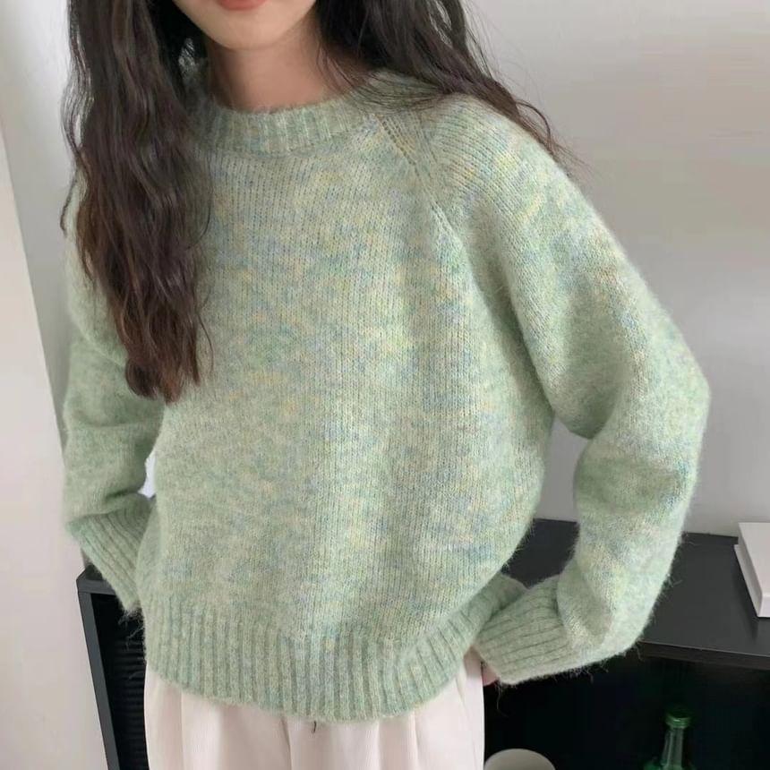 Round Neck Plain Sweater Product Image