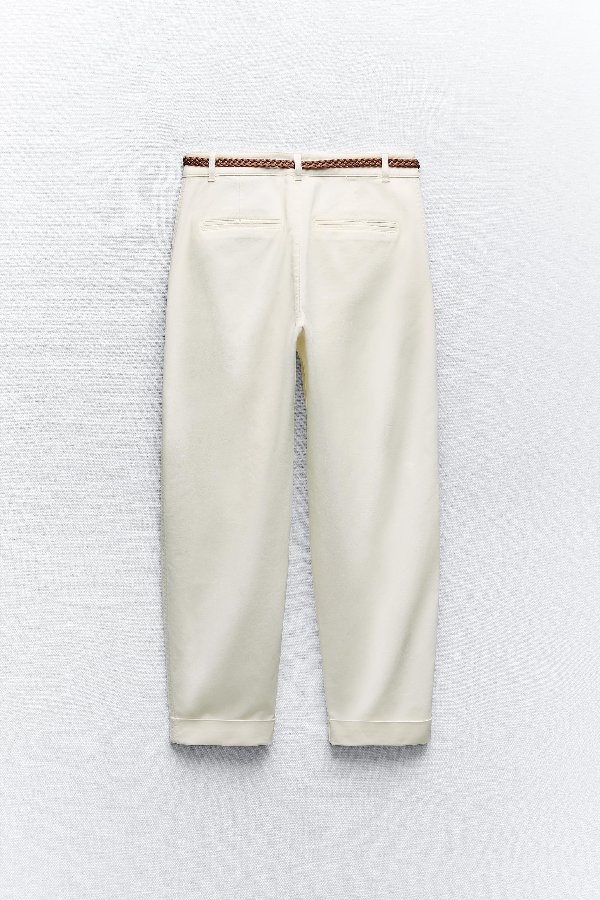 BRAIDED BELTED CHINO PANTS Product Image