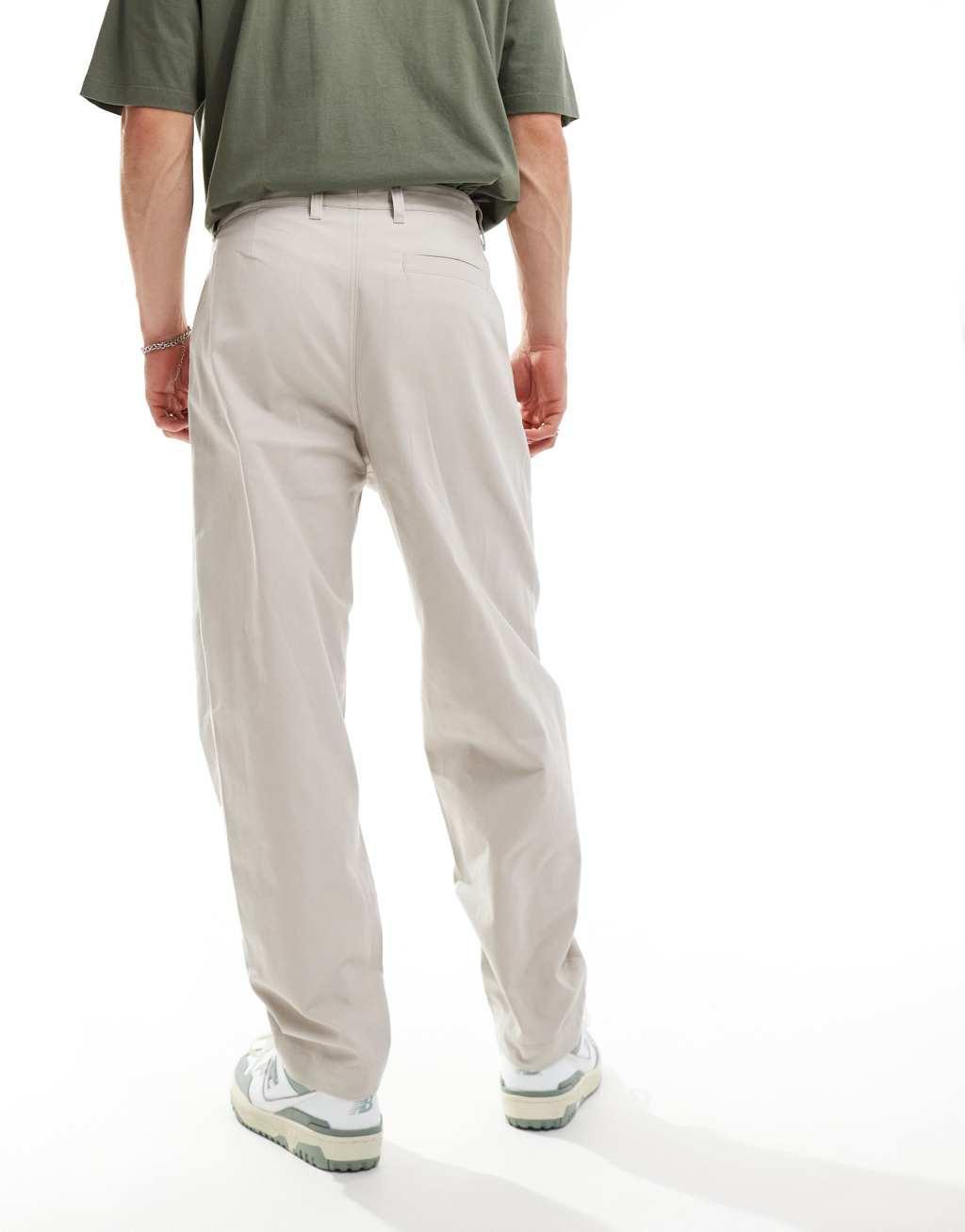 ASOS DESIGN balloon pants with pintucks in gray Product Image