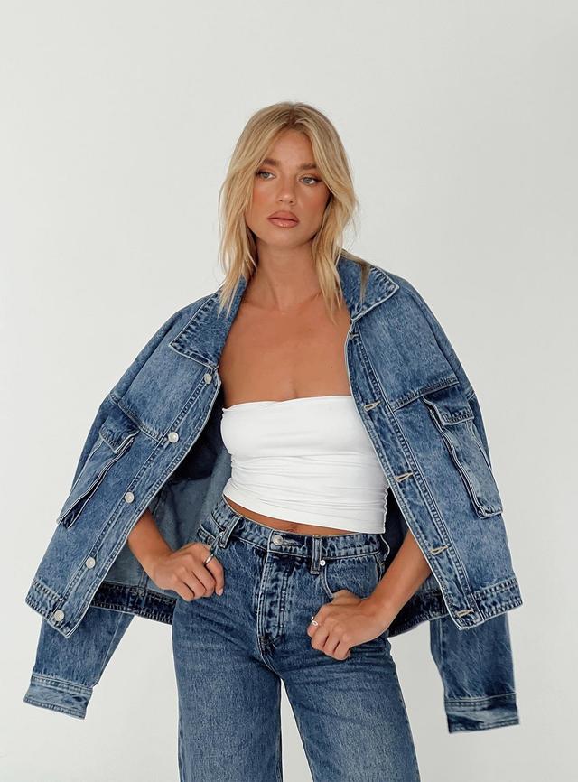 Kier Oversized Jacket Denim Mid Wash Product Image