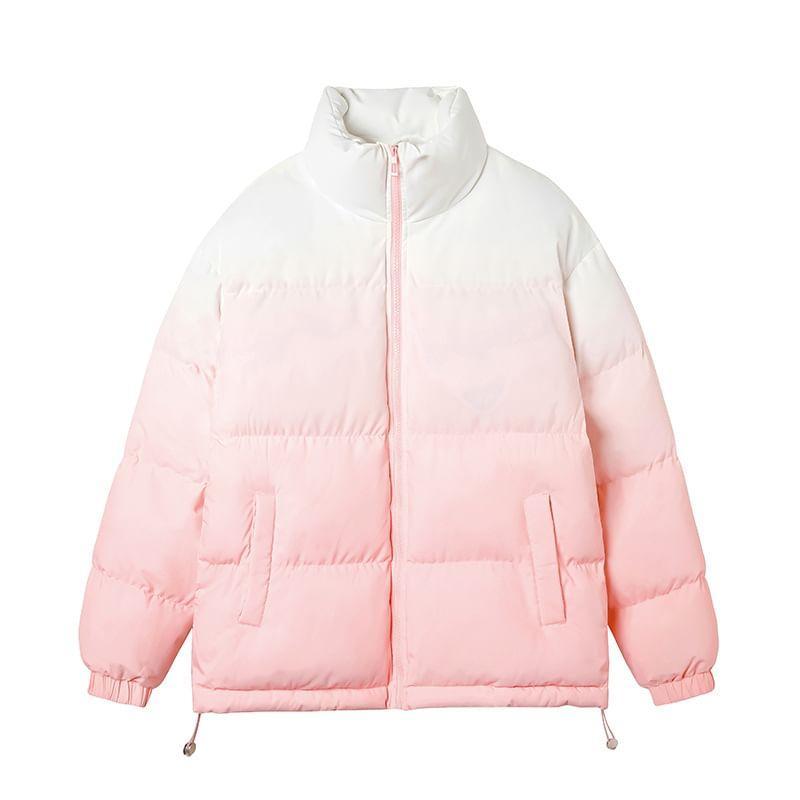 Gradient Zip Puffer Jacket Product Image