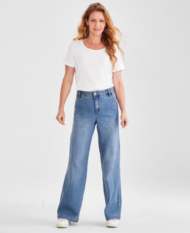 Style & Co Womens High-Rise Wide-Leg Jeans, Created for Macys Product Image