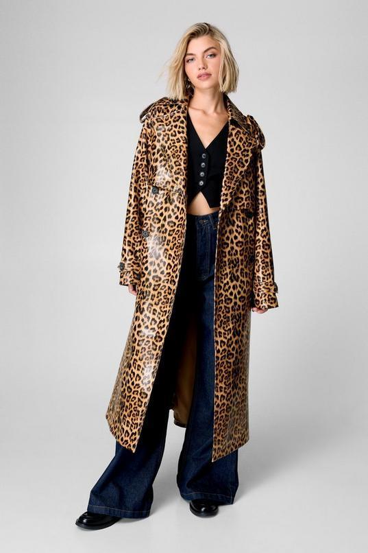 Leopard Trench Coat Product Image