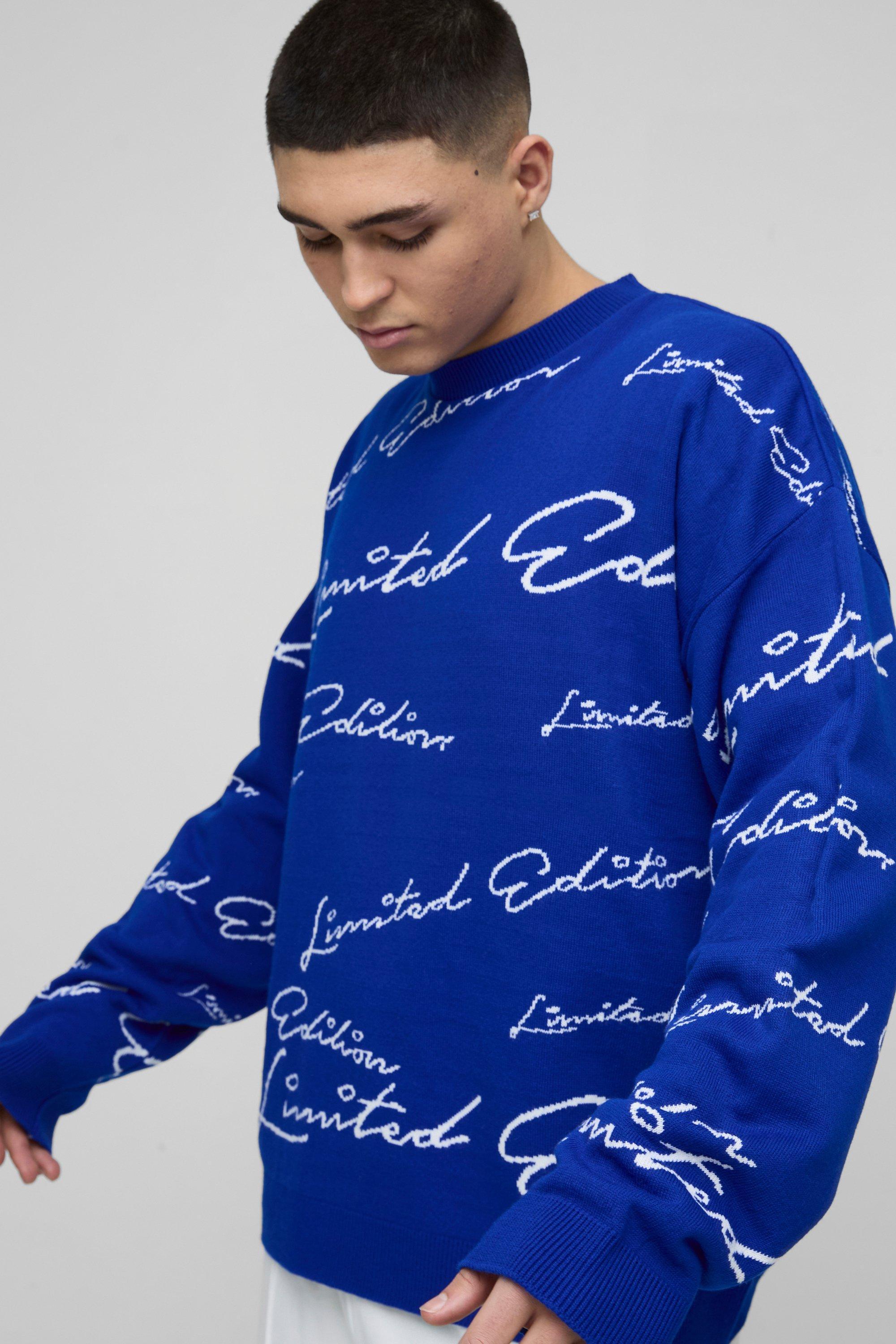 Oversized Limited Edition Knitted Jumper | boohooMAN USA Product Image