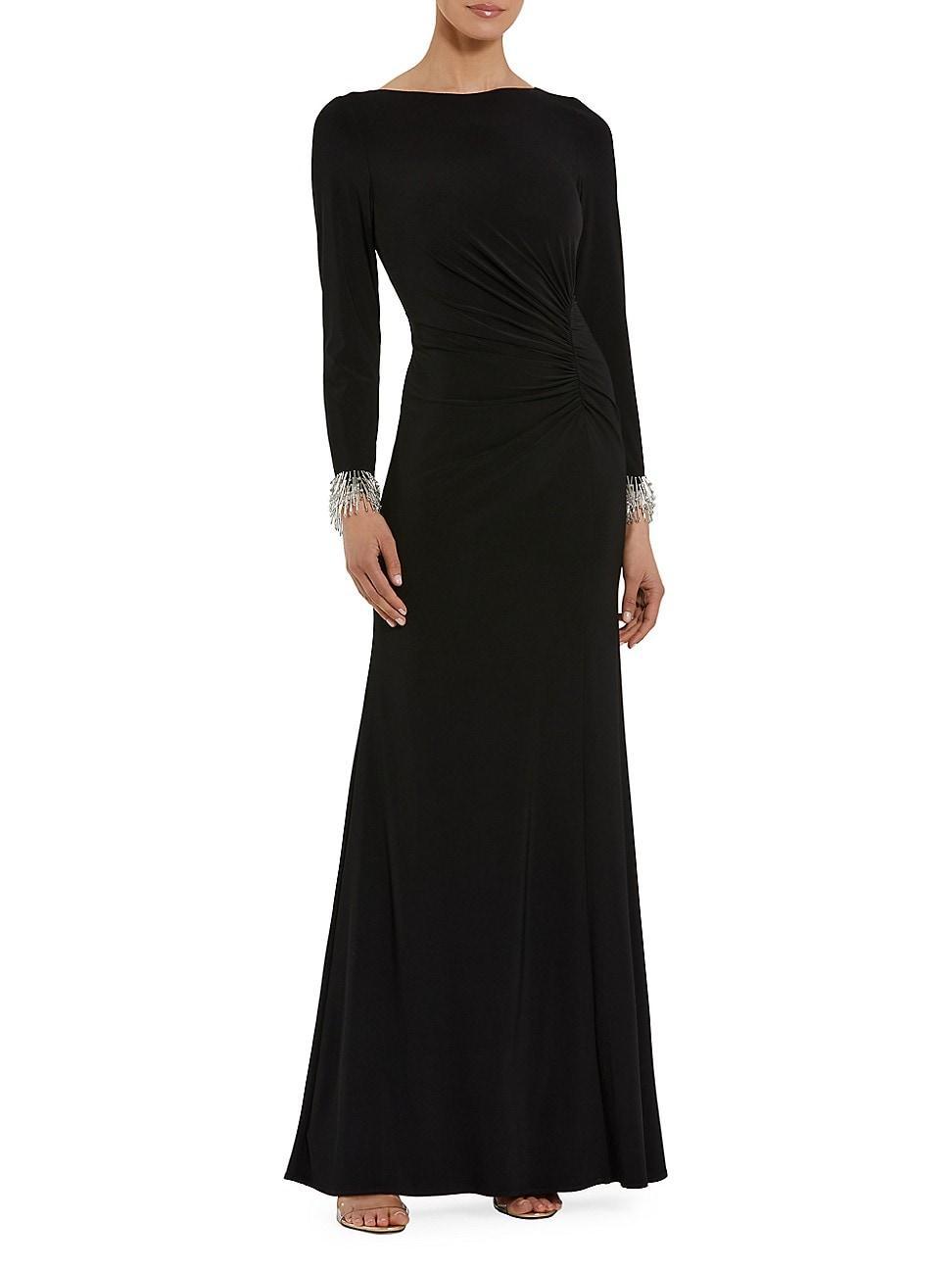 Womens Seasonless Long Sleeve Jersey Gown With Beaded Sleeve Cuffs product image