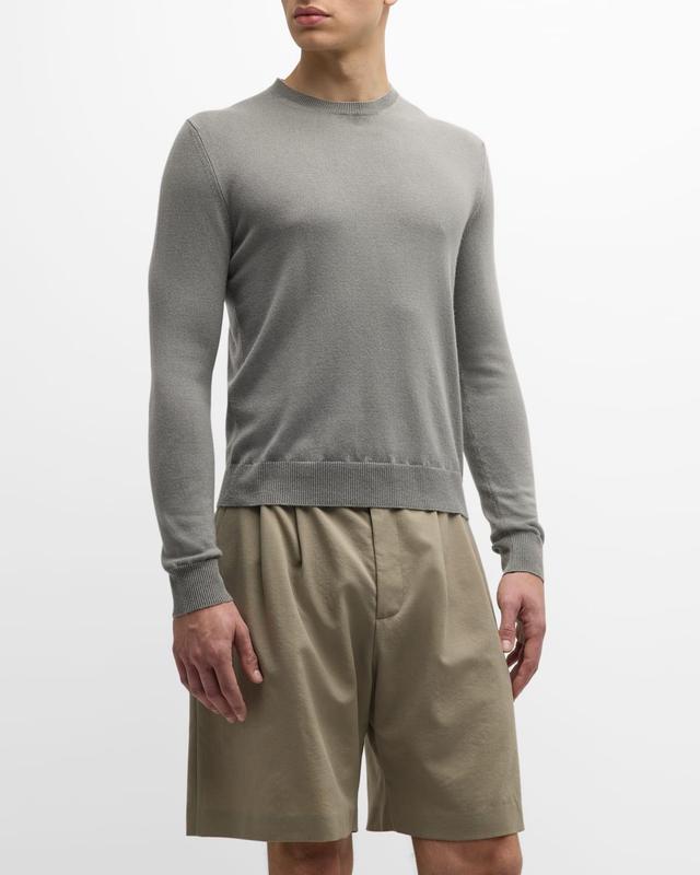 Mens Stonewashed Cashmere Crewneck Sweater Product Image