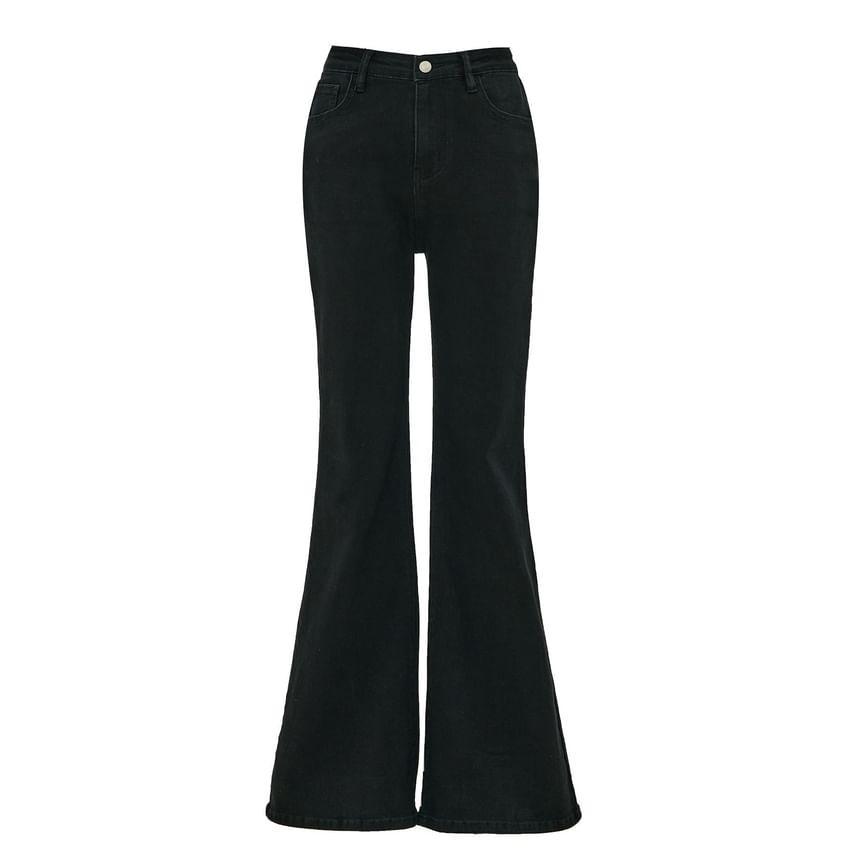 Low Waist Plain Flared Jeans (Various Designs) Product Image