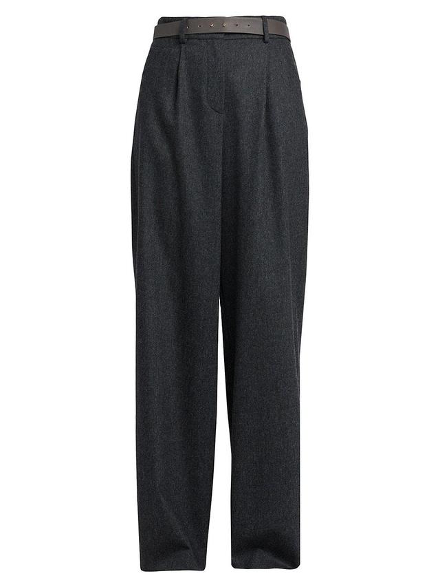 Womens Flannel High-Rise Trousers Product Image