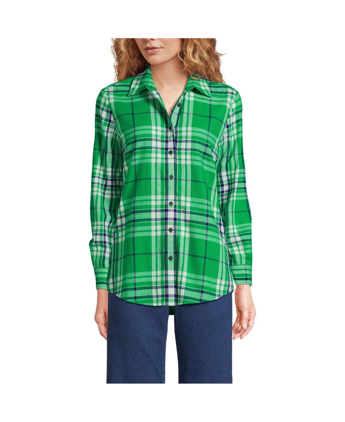 Womens Lands End Flannel Boyfriend Shirt Product Image