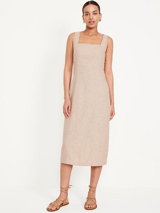 Sleeveless Square-Neck Midi Dress Product Image