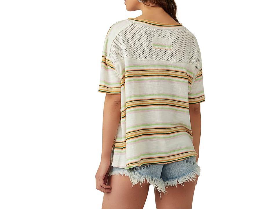 Free People Beach Dreamin Tee (Ivory Combo) Women's Clothing Product Image