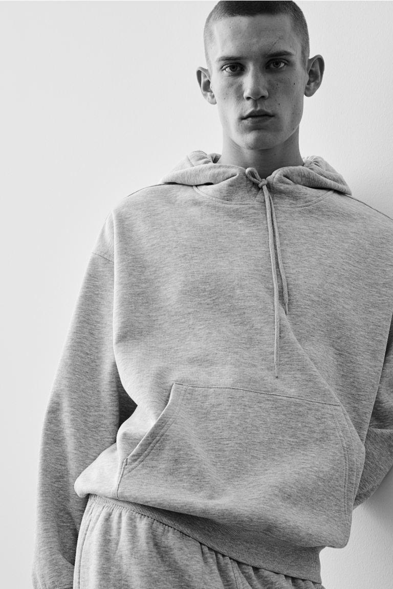 H & M - Loose Fit Hoodie - Gray Product Image