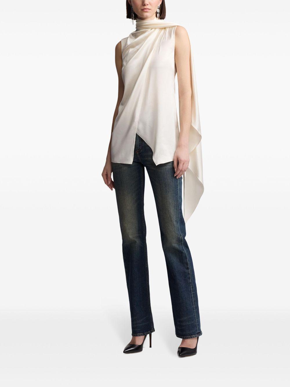 POLO RALPH LAUREN Sleeveless Silk Blouse In White Product Image