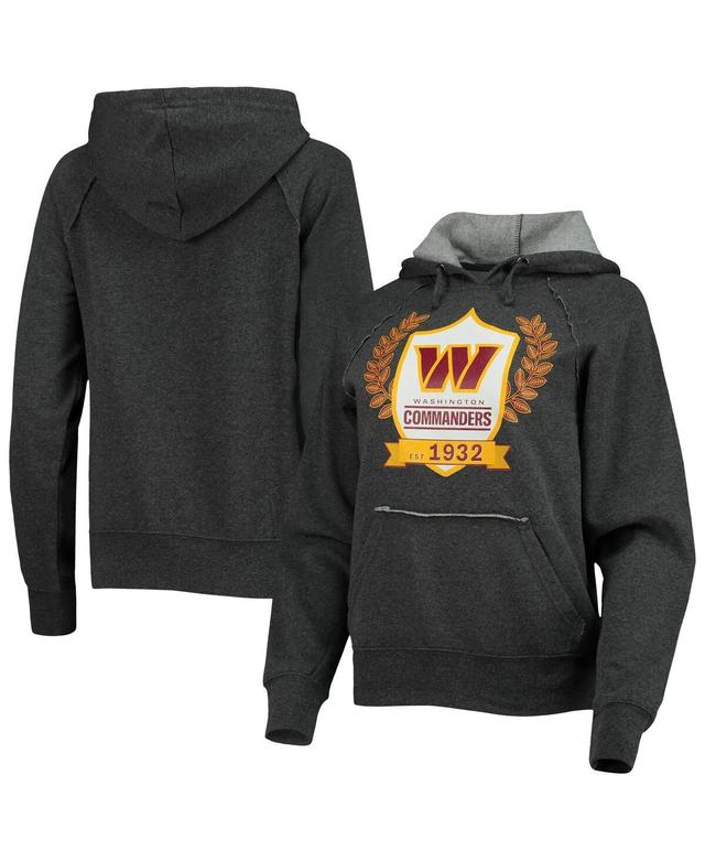 Womens New Era Heathered Charcoal Washington Commanders Raglan Pullover Hoodie Product Image