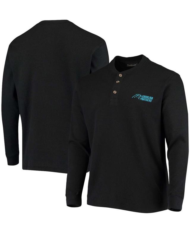 Mens Dunbrooke Carolina Panthers Logo Maverick Thermal Henley Long Sleeve T-Shirt Product Image