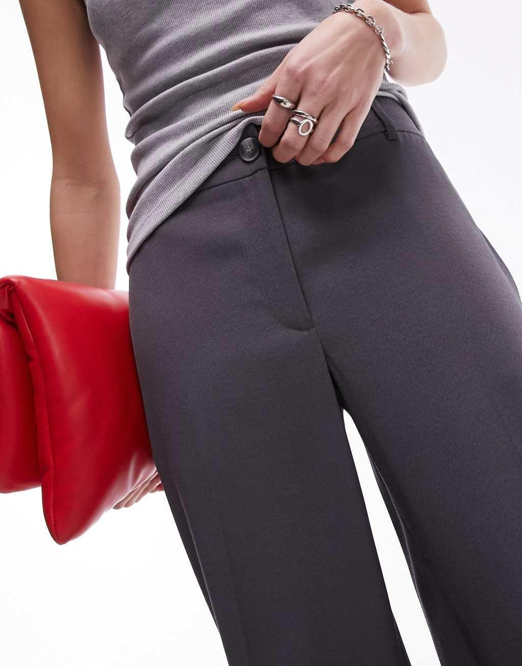 Topshop tonic low slung pants in gray Product Image