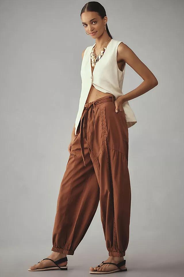 By Anthropologie Washed Eyelet Jogger Pants Product Image