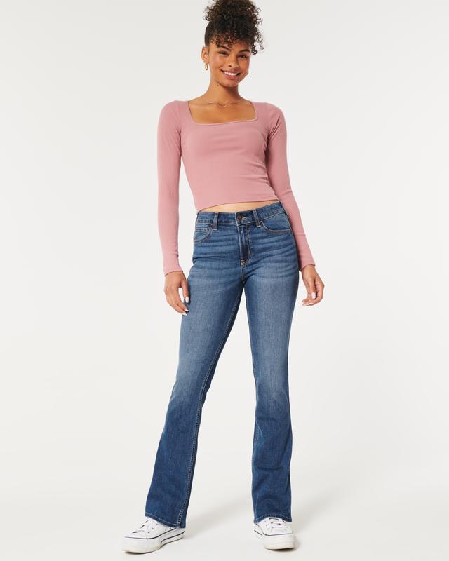 Mid-Rise Medium Wash Boot Jeans Product Image