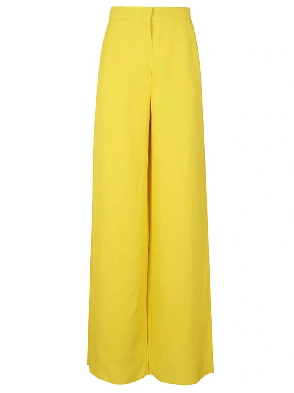 MAX MARA Studio High Waist Wide Leg Trousers In Yellow product image