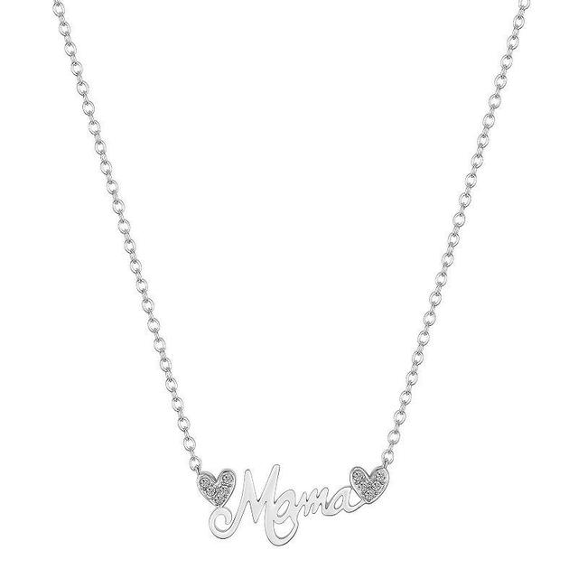 Brilliance Fine Silver Crystal Mama Necklace, Womens Silver Tone Product Image