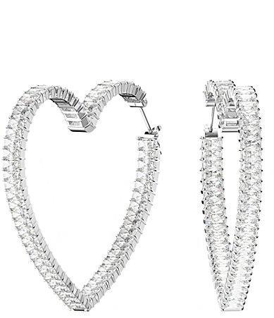 Swarovski Matrix Crystal Heart Hoop Earrings Product Image