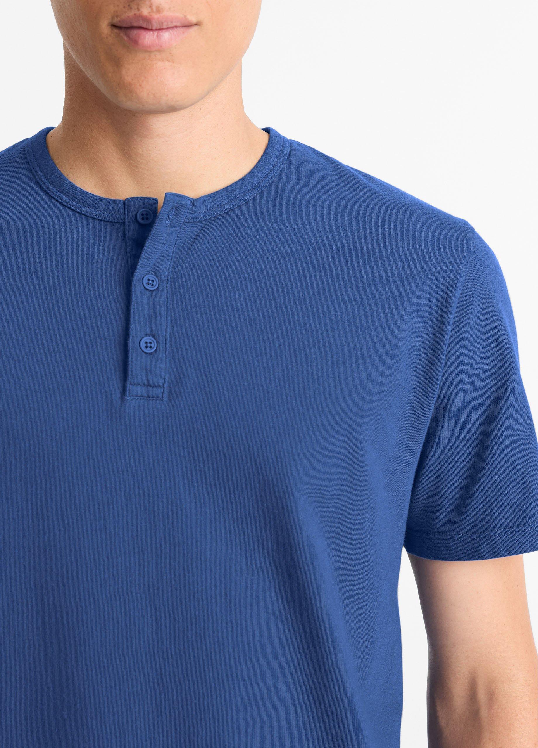 Garment Dye Cotton Short-Sleeve Henley Product Image