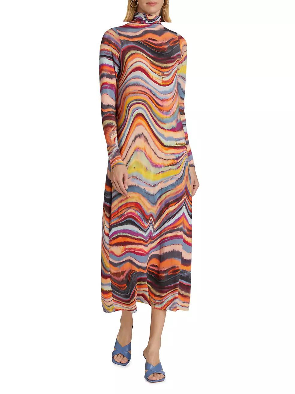 Paxton Abstract Striped Midi-Dress Product Image