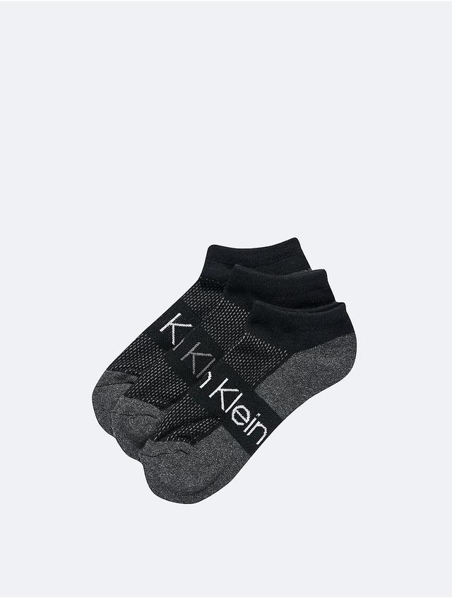 Calvin Klein Mens Cushion 3-Pack No Show Socks - Black Product Image