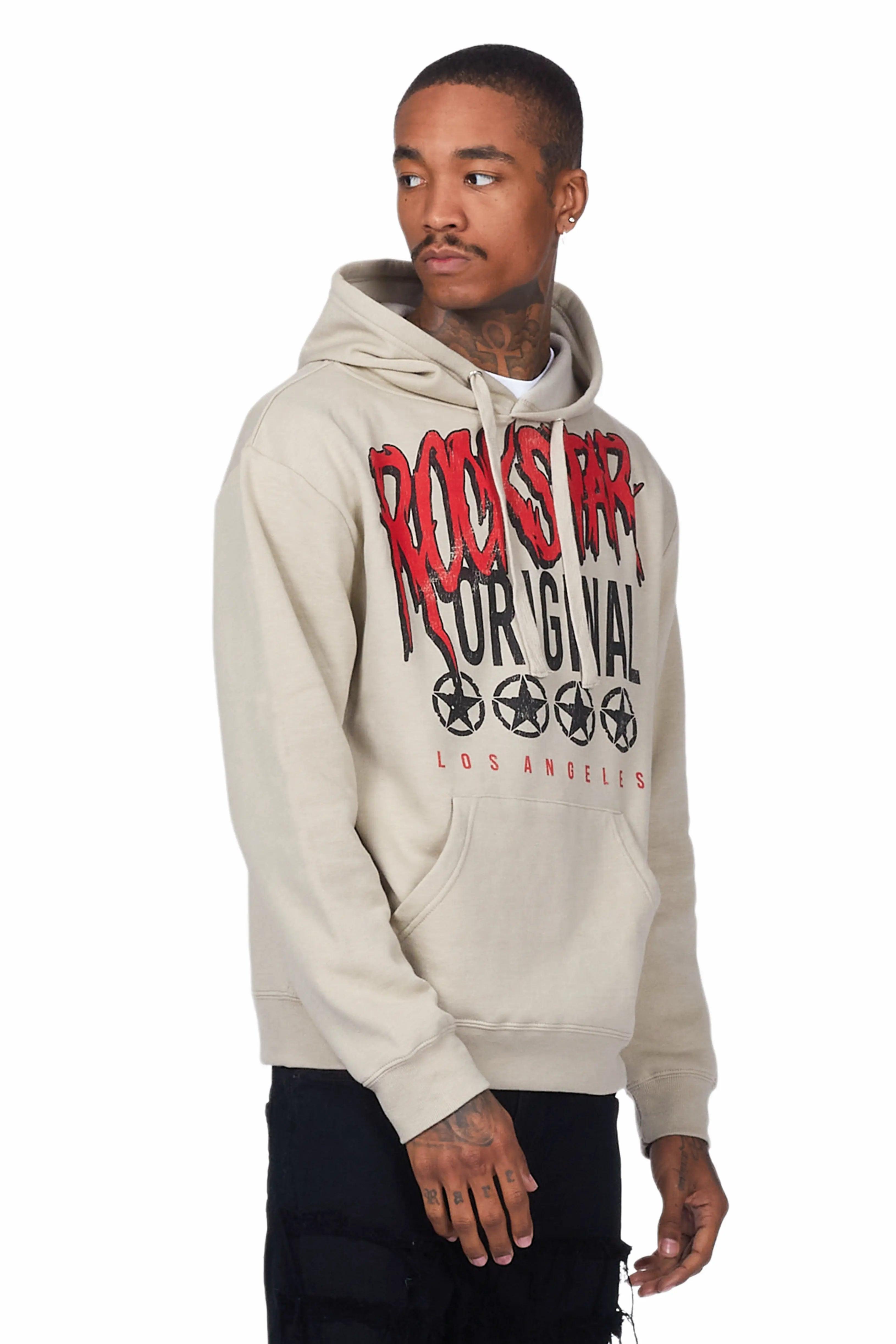 Wizzurd Beige Graphic Hoodie Male Product Image