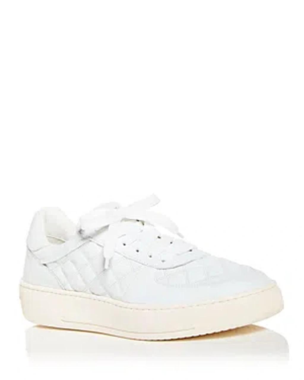 Courtside Quilted Leather Low-top Sneakers In White Product Image