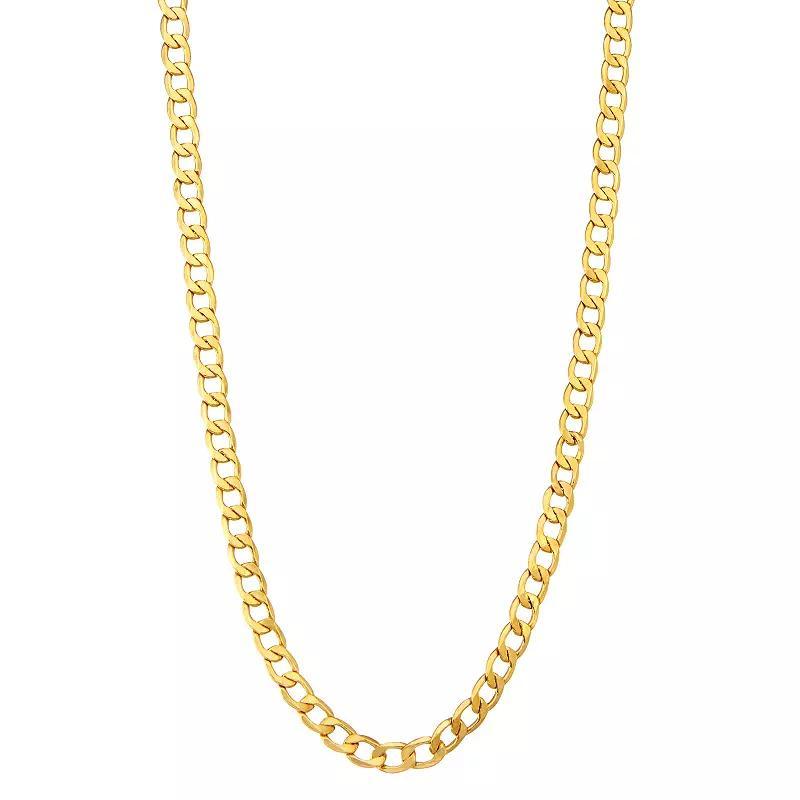 Jordan Blue Mens 10k Gold Curb Chain Necklace White Product Image