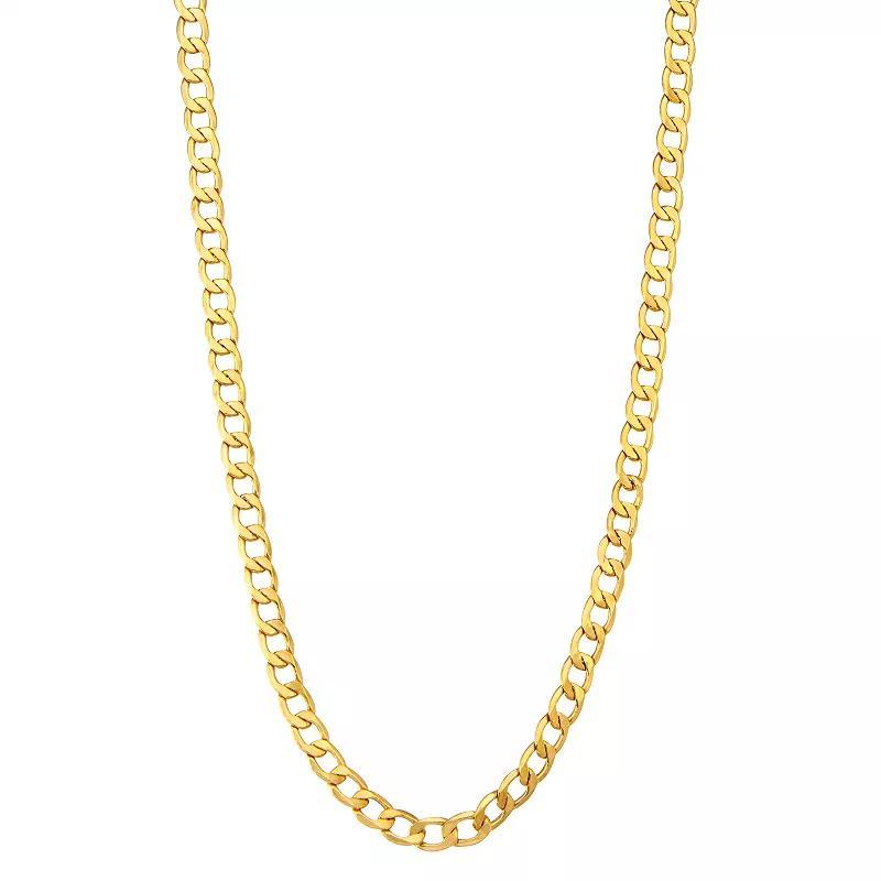 Jordan Blue Mens 10k Gold Curb Chain Necklace White Product Image