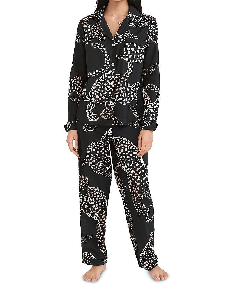 Womens Jaguar Print Cotton Pajama Set Product Image