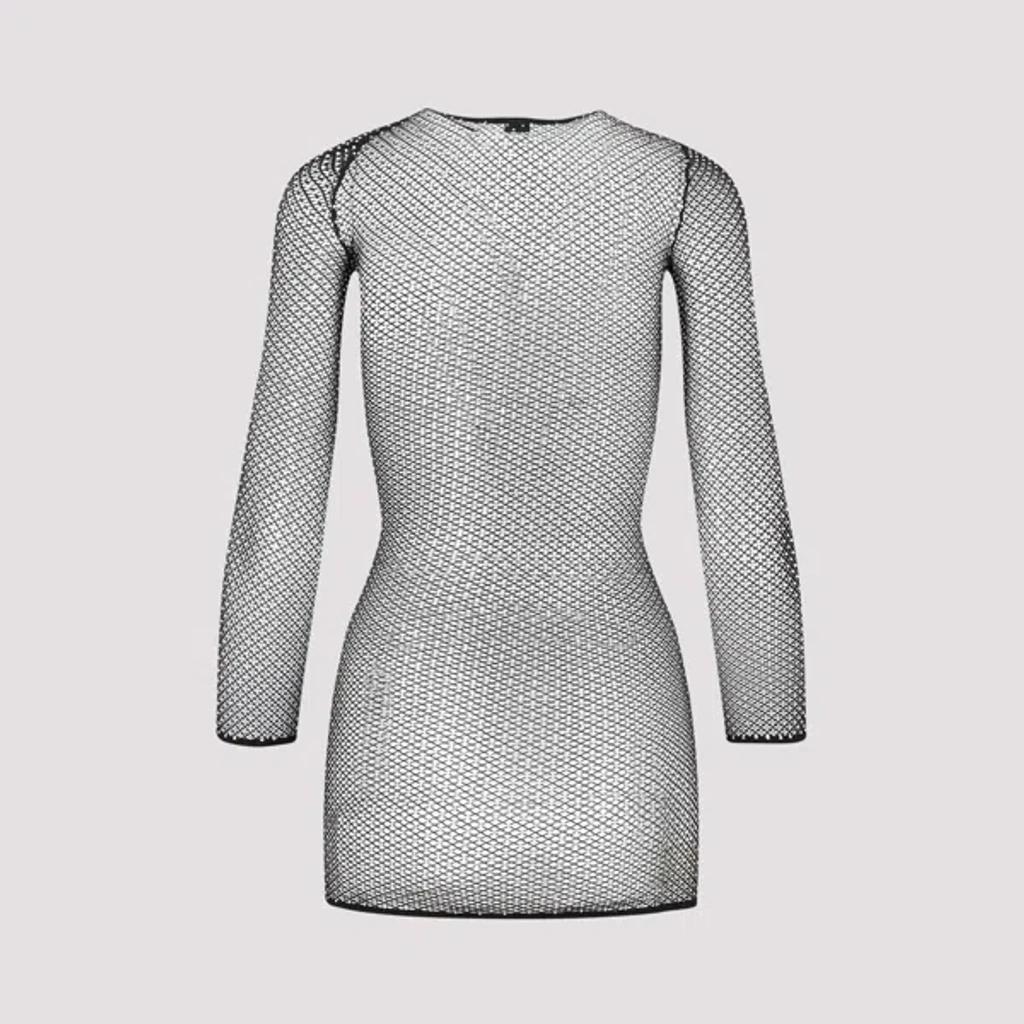 BALENCIAGA Crystal Mesh Mini Top In Black Silver Product Image