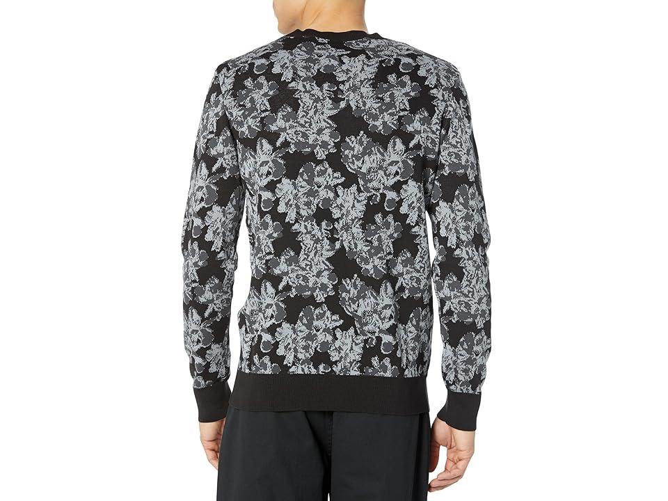 Good Man Brand Floral Jacquard Crew Sweater (Magnet Blurred Floral) Men's Sweater Product Image