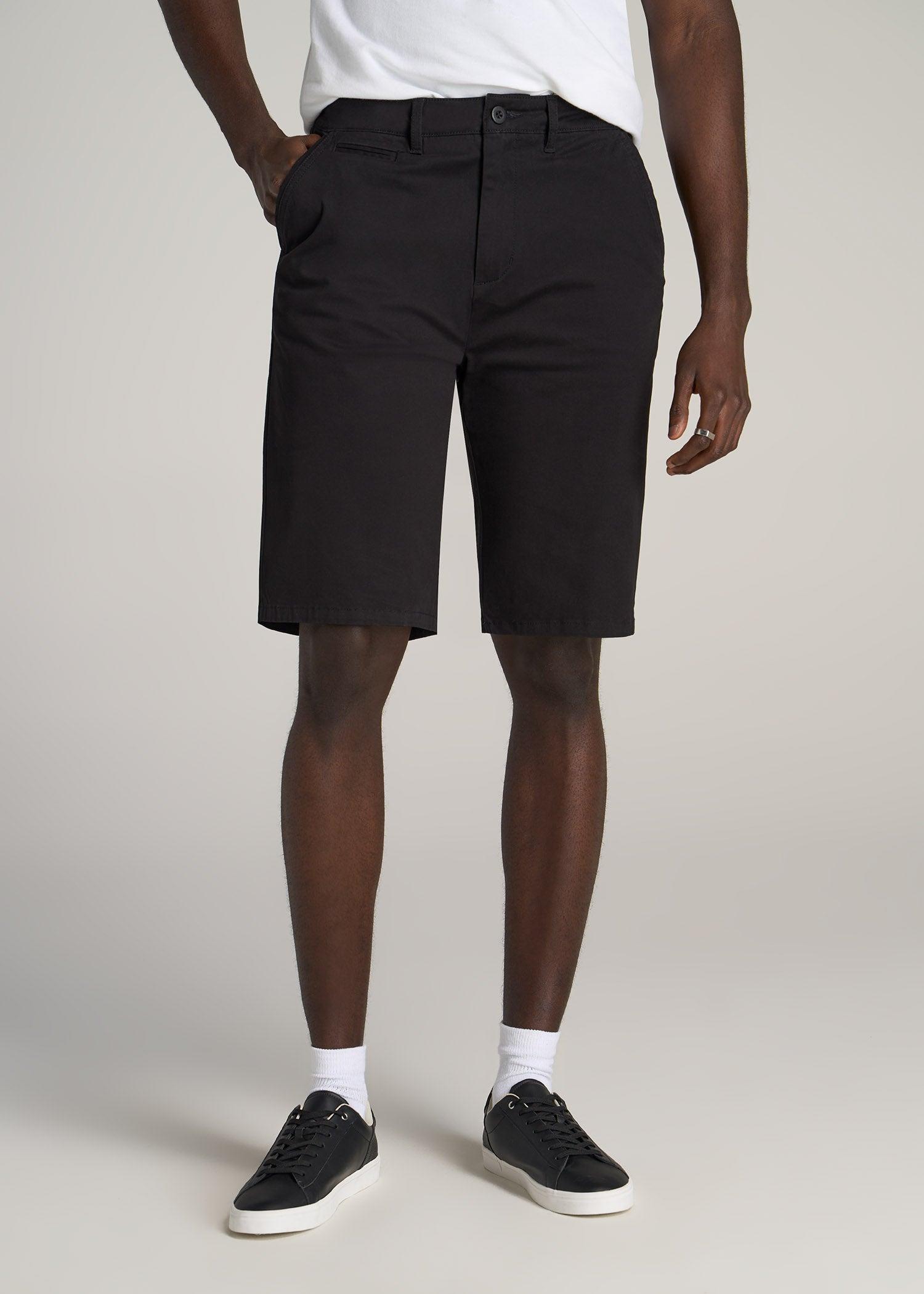 Chino Shorts for Tall Men in Black Product Image