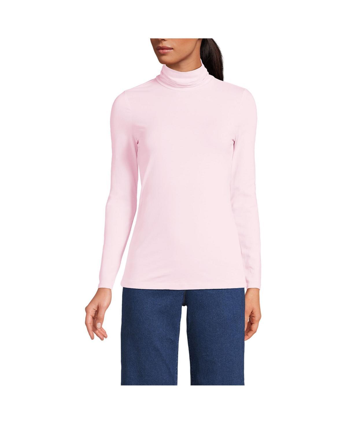 Lands End Womens Tall Lightweight Jersey Skimming Long Sleeve Turtleneck Product Image