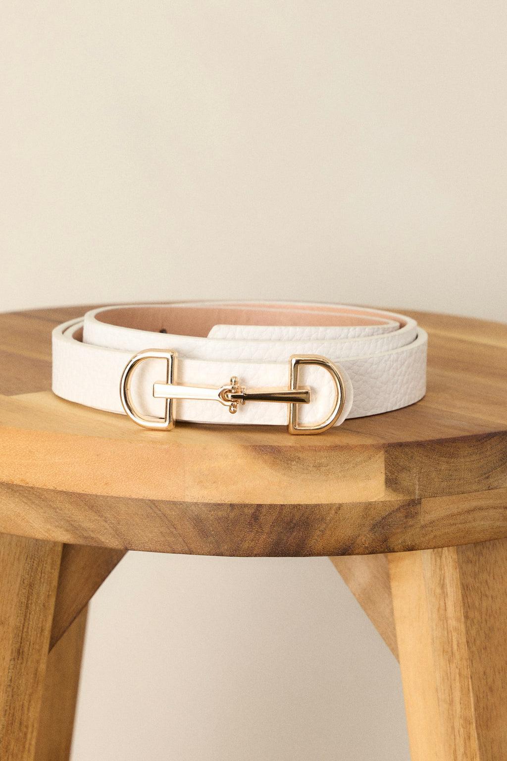 Endless Charm White Textured Belt Product Image