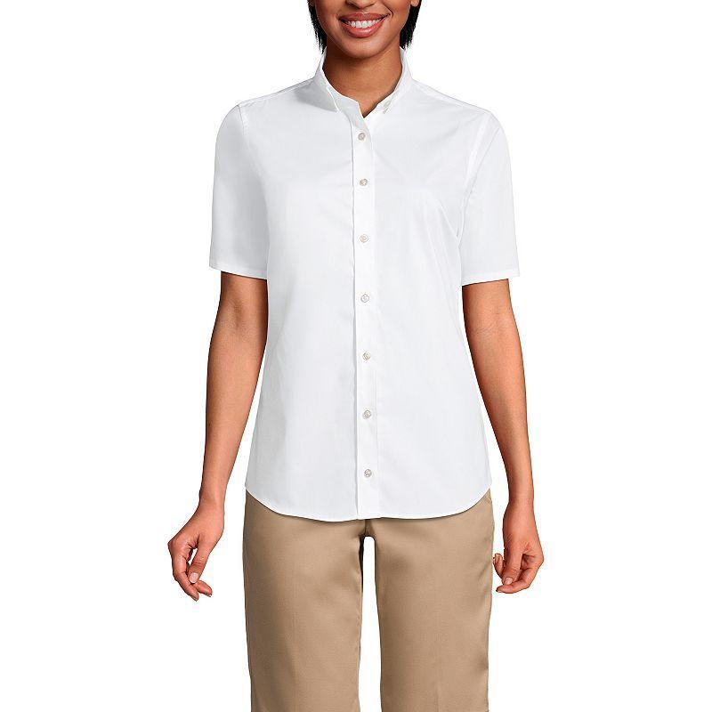 Lands End Womens School Uniform No Gape Short Sleeve Stretch Shirt Product Image