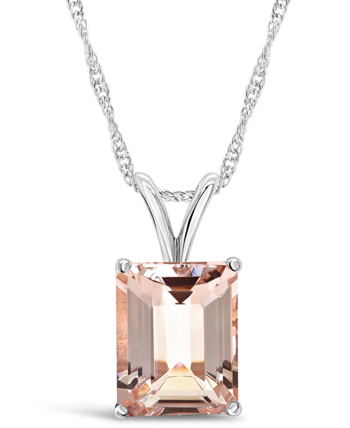 Alyson Layne 14k Gold Morganite Pendant Necklace, Womens 14k White Gold Product Image