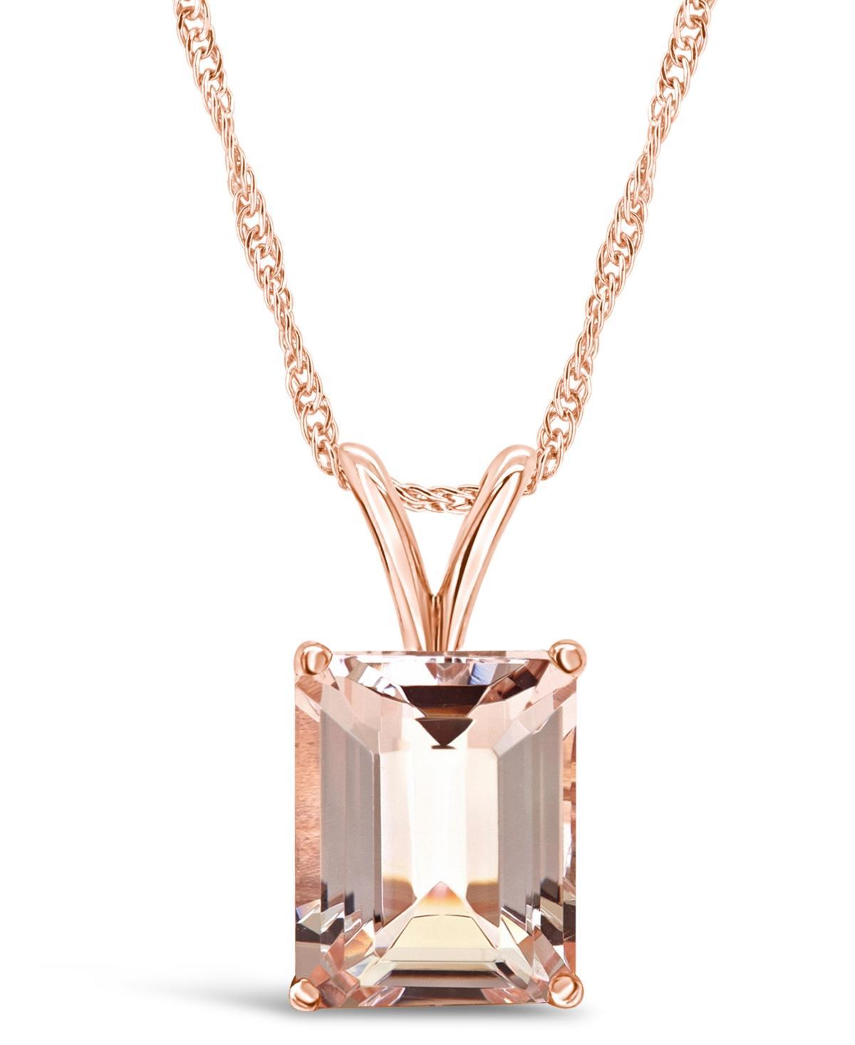 Alyson Layne 14k Gold Morganite Pendant Necklace, Womens 14k White Gold Product Image